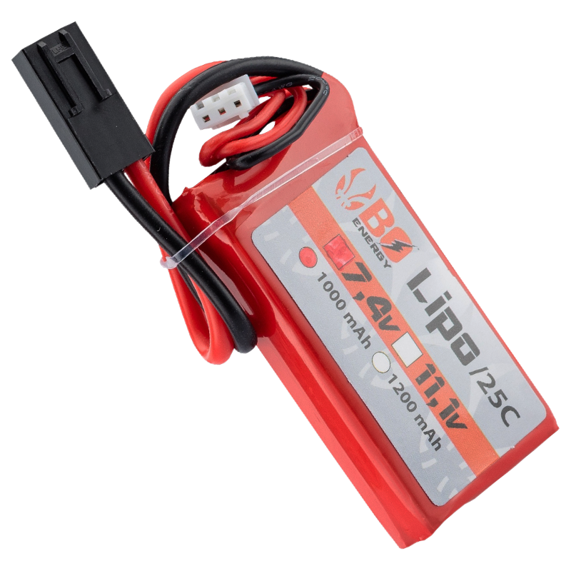 BO ENERGY - Batterie LiPo 7,4v 1000mAh 25 C, 1 Stick, AN/PEQ, Tamiya - Safe  Zone Aisoft