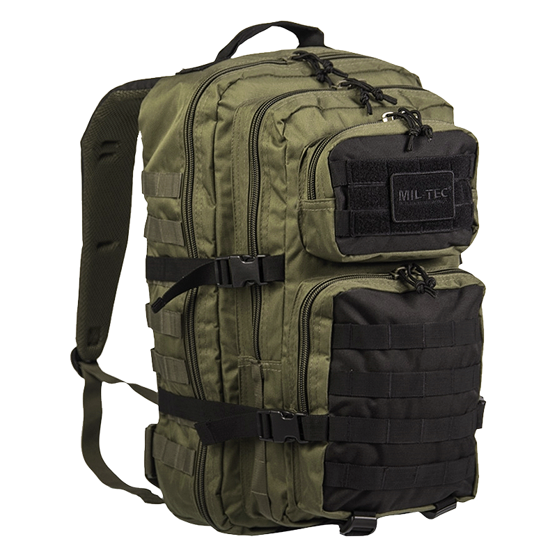 MIL-TEC - Sac de Transport ASSAULT, Large MOLLE, Ranger Green/Noir