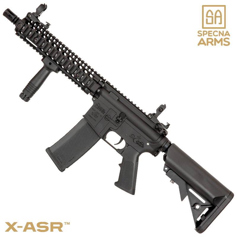 SPECNA ARMS - Réplique MK18 SA-E19 EDGE™ X-ASR™, DANIEL DEFENSE™, Noir