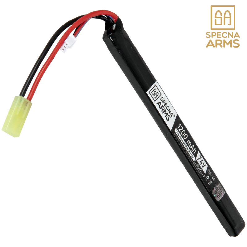 SPECNA ARMS - Batterie LiPo 7,4 v 1200 mAh 20/40C C, 1 Stick AK, Scorpion EVO