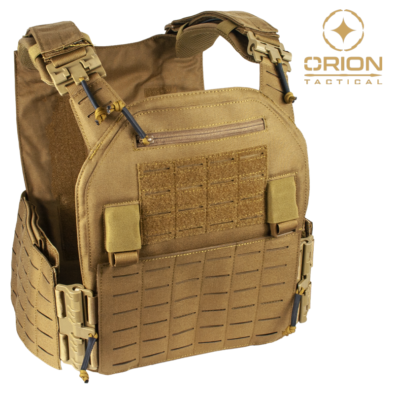 ORION TACTICAL - Gilet Porte Plaques APLHA, Laser Cut, 1000D, Tan