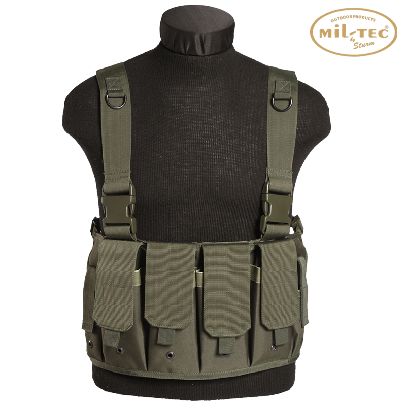 MIL-TEC - Chest Rig Mag Carrier Olive Drab, Gilet Tactique pour Airsoft