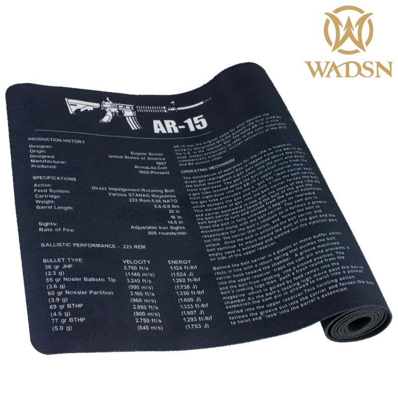 WADSN - Tapis de souris version 890x300mm, Modèle AR-15.