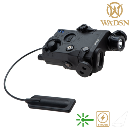 WADSN - AN/PEQ15, Light Version, Lampe et Laser Vert, Noir