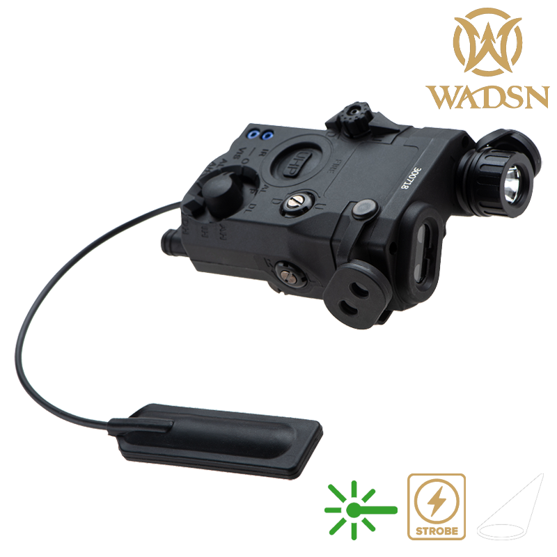 WADSN - AN/PEQ15, Light Version, Lampe et Laser Vert, Noir