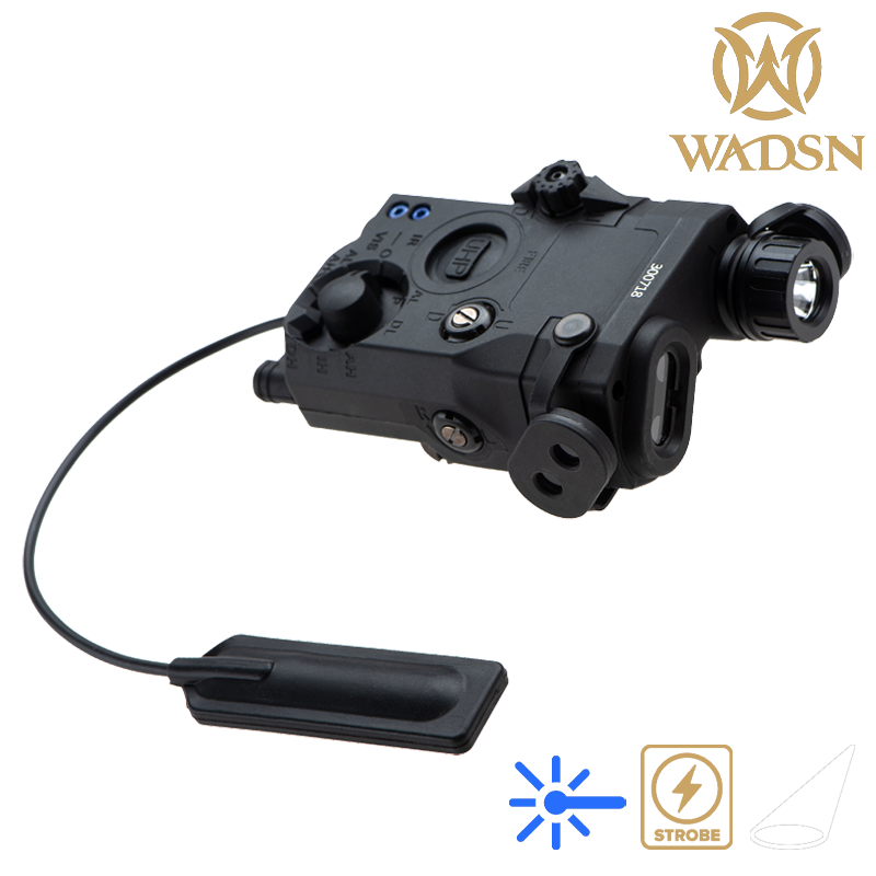 WADSN - AN/PEQ15, Light Version, Lampe et Laser Bleu, Noir