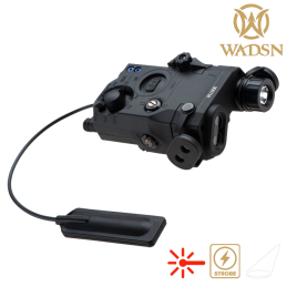 WADSN - AN/PEQ15, Light Version, Lampe et Laser Rouge, Noir