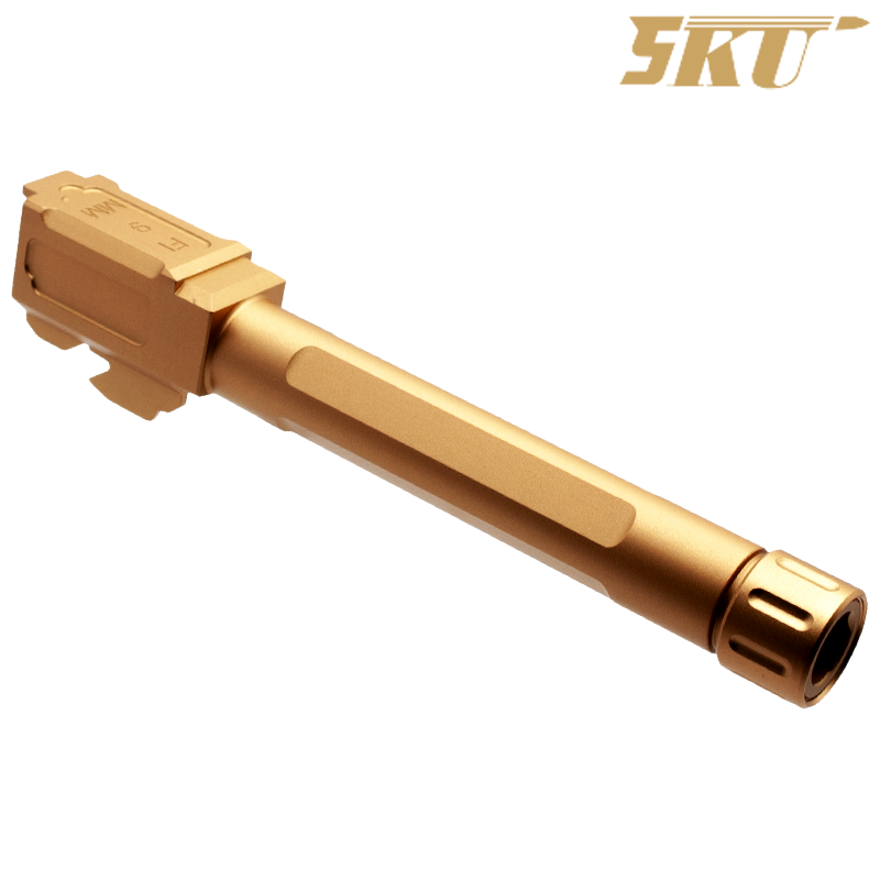 5KU - Canon Externe avec Filetage 14 mm CCW pour GBB G17 Airsoft, Gold/Orange