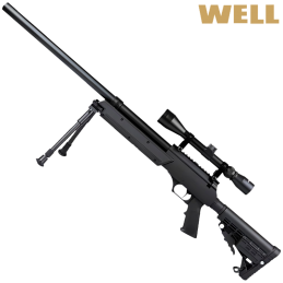 WELL - Réplique Sniper MB13D Airsoft, Pack Complet
