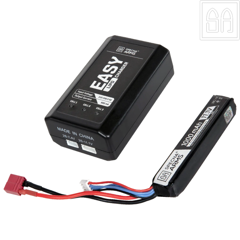 SPECNA ARMS - Pack EASY™ Chargeur de Batterie Li-Po + Li-Po 11.1v 1000mAh