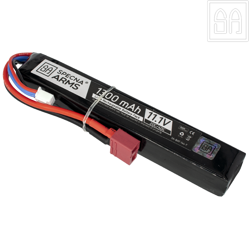 SPECNA ARMS - Batterie LiPo 11,1v 1300mAh 20/40C, 1 Stick, Dean
