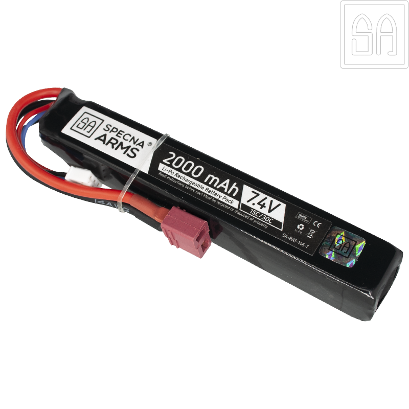 SPECNA ARMS - Batterie LiPo 7,4v 2000mAh 15/30C, 1 Stick, DEAN