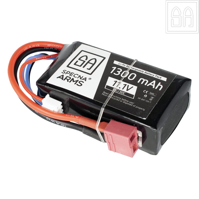 SPECNA ARMS - Batterie LiPo 11,1v 1300mAh 15/30C , 1 Stick, Dean