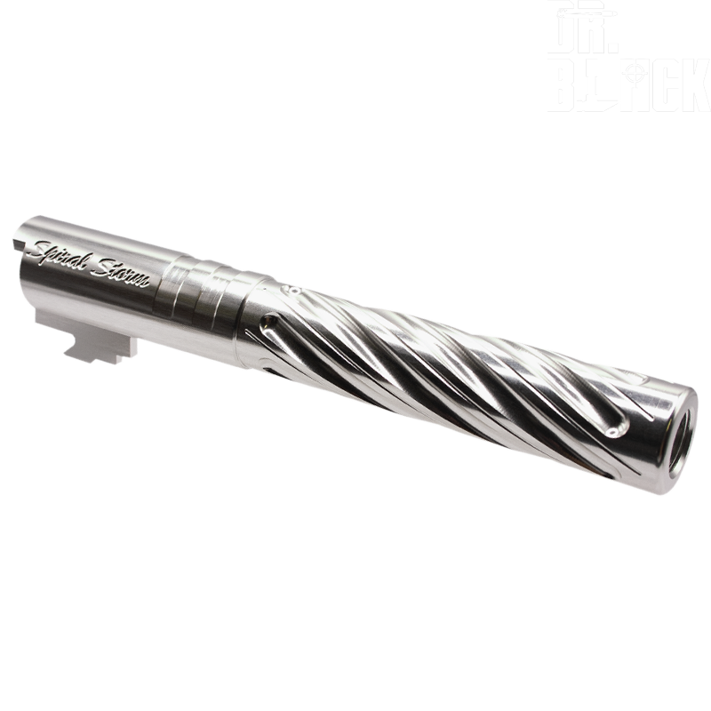 DR.BLACK - Outer Barrel "SPIRAL STORM" pour HI-CAPA 5.1, Chromé