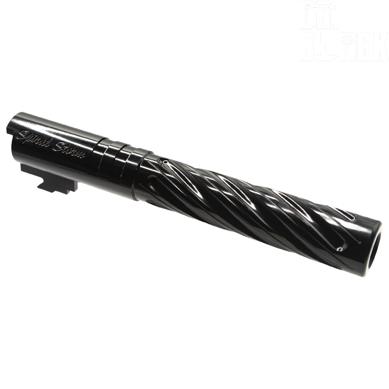 DR.BLACK - Outer Barrel "SPIRAL STORM" pour HI-CAPA 5.1, Noir