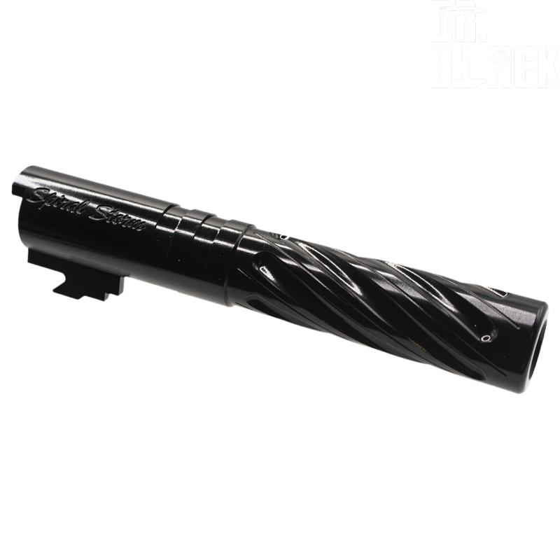 DR.BLACK - Outer Barrel "SPIRAL STORM" pour HI-CAPA 4.3, Noir