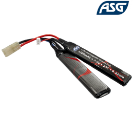 ASG - Batterie LiPo 7,4v 1300mAh 25C, 2 Sticks, Cranestock, Tamiya