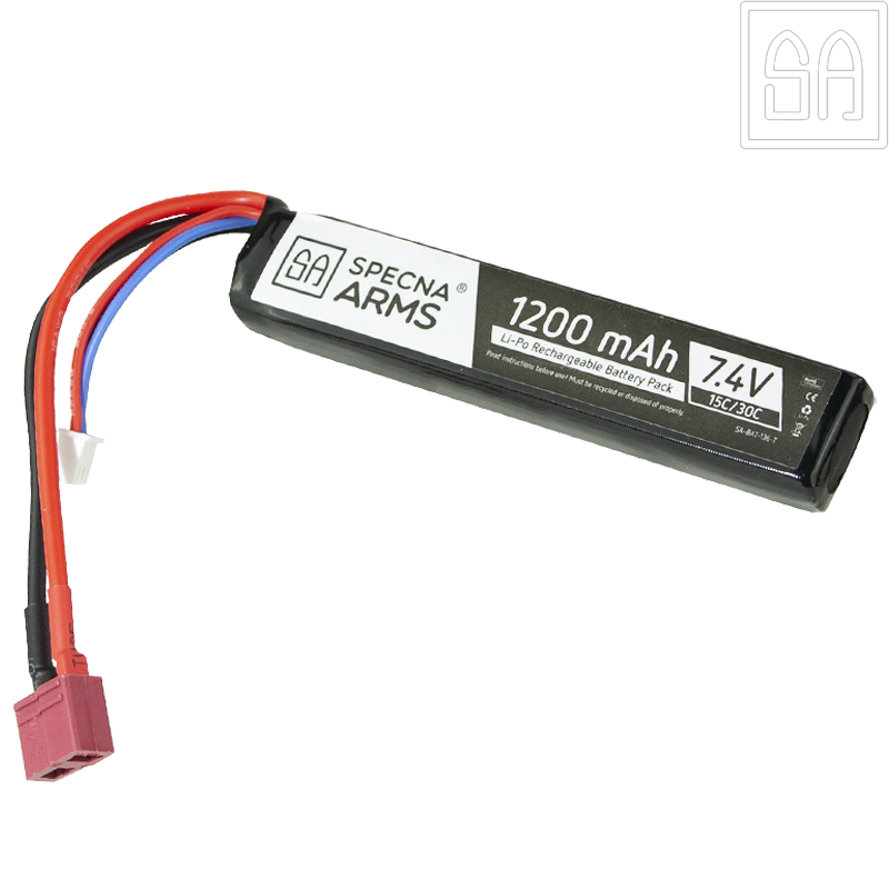 SPECNA ARMS - LiPo 7,4v 1200mAh 15/30C, 1 Stick, Dean, Airsoft