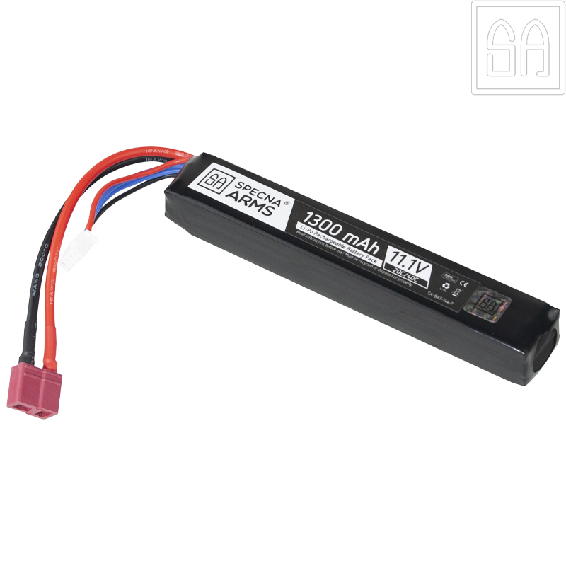 SPECNA ARMS - Batterie LiPo 11,1v 1300mAh 20/40C, 1 Stick, Dean