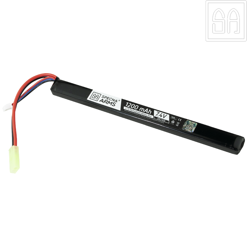 SPECNA ARMS - Batterie LiPo 7,4 v 1200 mAh 20/40C C, 1 Stick AK, Scorpion EVO