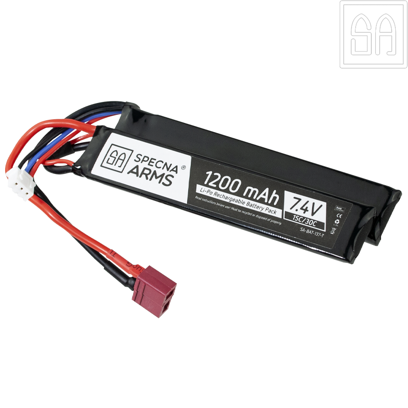 SPECNA ARMS - LiPo 7,4v 1200mAh 15/30C, 2 Sticks, Dean