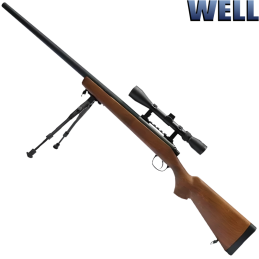 WELL - Réplique Sniper MB03EL Wooden, Pack Complet