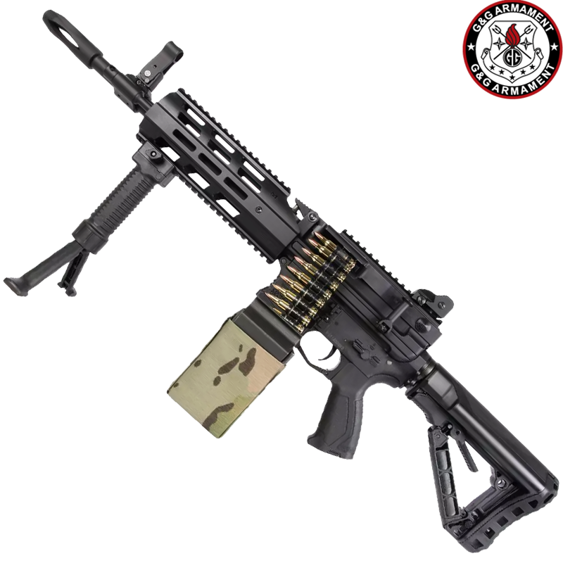 G&G ARMAMENT - Réplique CM16 LMG Stealth, Mosfet ETU Airsoft