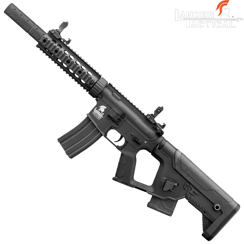 LANCER TACTICAL - Réplique LT-15 Crosse ALPHA, Noir, Pack Complet