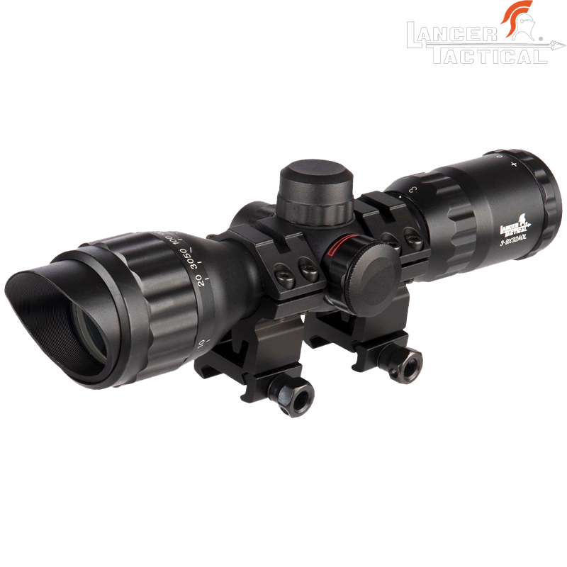 LANCER TACTICAL - Lunette de Visée 3-9x32 AOL MIL-DOT