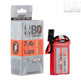 BO ENERGY - Batterie LiPo 7,4v 1200mAh, 25 C, 1 Stick, AN/PEQ