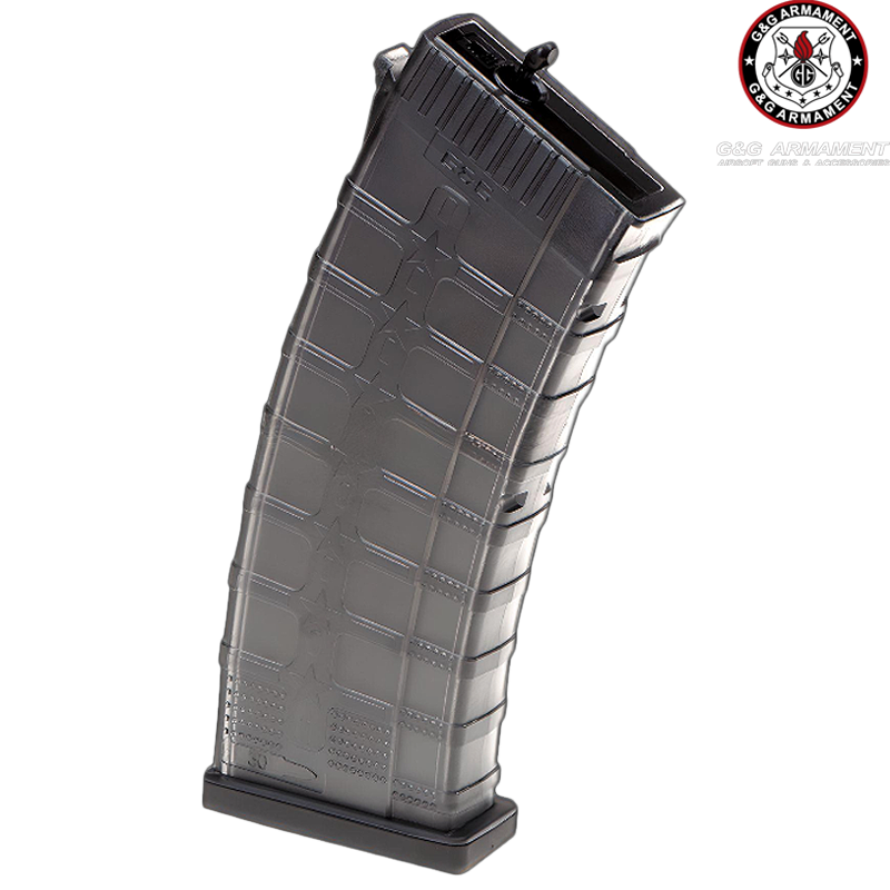 G&G ARMAMENT - Chargeur Mid-Cap 115 Billes pour RK74T, E, CQB, Dark Tinted