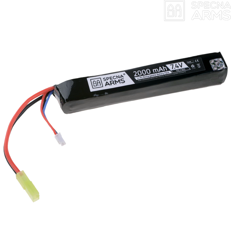 SPECNA ARMS - Batterie LiPo 7,4v 2000mAh 15/30C, 1 Stick, Tamiya