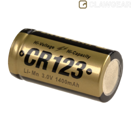 CLAWGEAR - Pile, Batterie Lithium CR123 3V 1400mAh