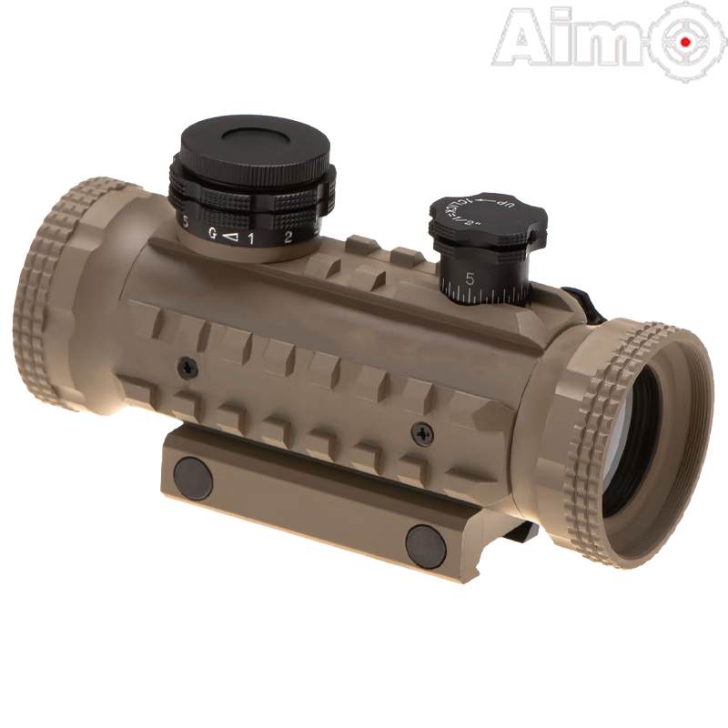 AIM-O - Viseur point rouge et vert 1x30 RIS, Dark Earth pour Airsoft