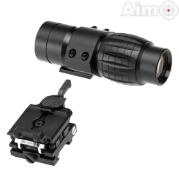 AIM-O - Magnifier FXD avec Zoom x4 FTS, Noir