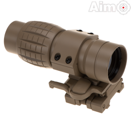 AIM-O - Magnifier FXD avec Zoom x4 FTS (Flip To Slide), Dark Earth