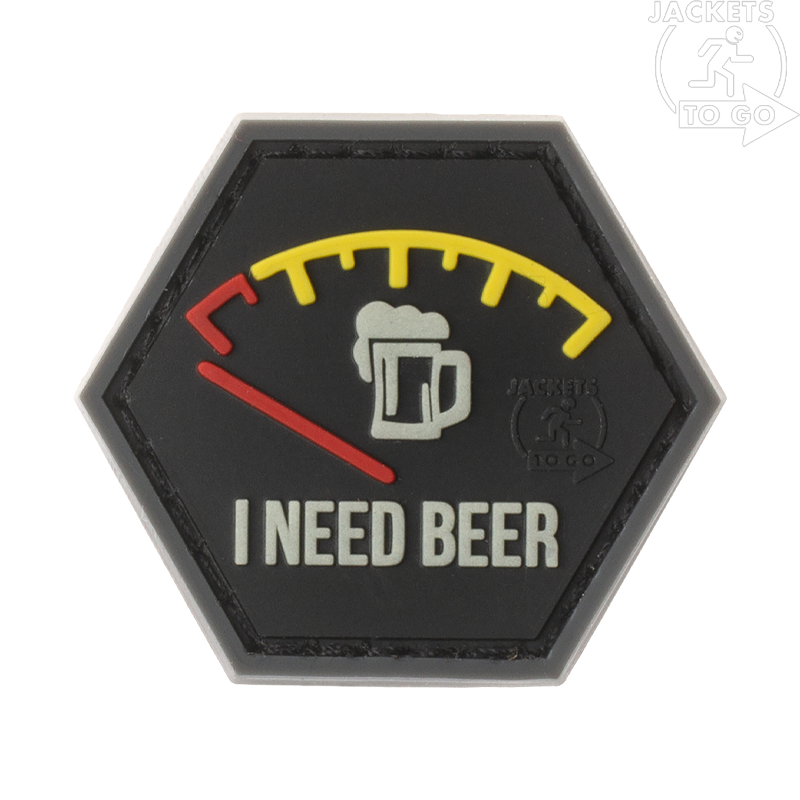 JTG - Patch 3D I Need Beer, version rouge