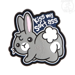 JTG - Patch 3D en PVC Kiss My Soft Ass, Multicolor