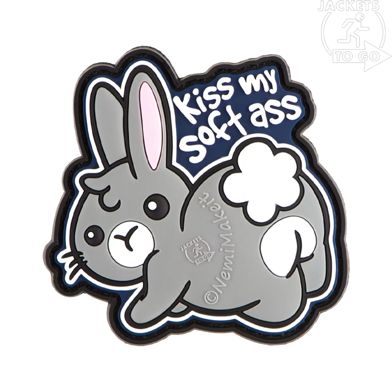 JTG - Patch 3D en PVC Kiss My Soft Ass, Multicolor