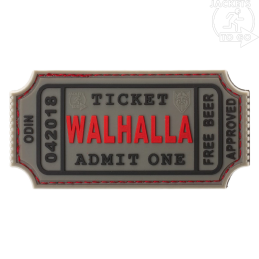 JTG - Patch 3D en PVC Walhalla Ticket Large, Grey