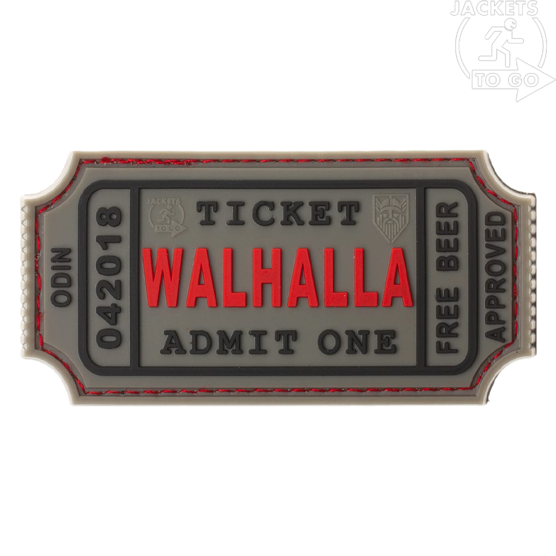 JTG - Patch 3D en PVC Walhalla Ticket Large, Grey