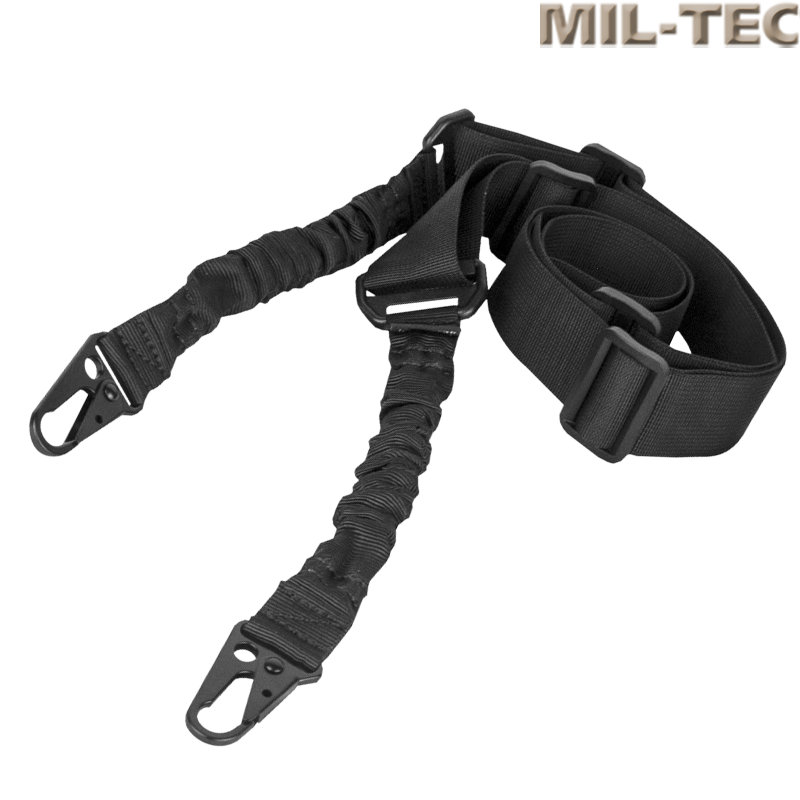 MIL-TEC - Sangle Tactique Bungee, 2 Points Noir