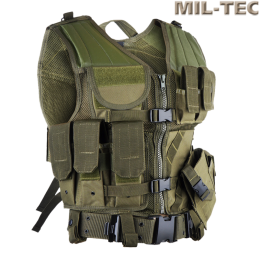 MIL-TEC - Gilet Tactique USMC avec Ceinture, Olive Drab pour Airsoft