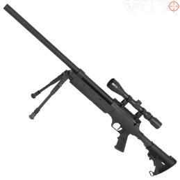 WELLPRO - Réplique sniper MB06D airsoft, pack complet