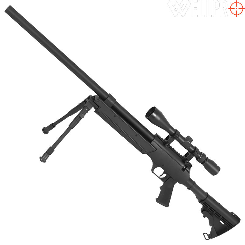 WELLPRO - Réplique sniper MB06D airsoft, pack complet