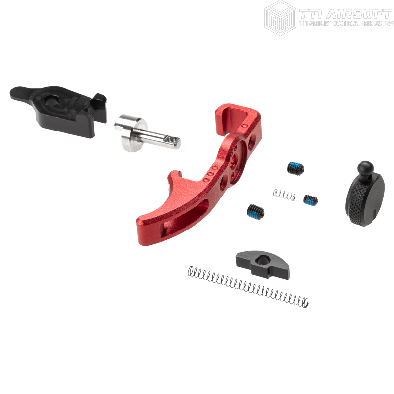 TTI AIRSOFT - Levier d'armement Extended avec sélecteur de tir, Rouge pour AAP01