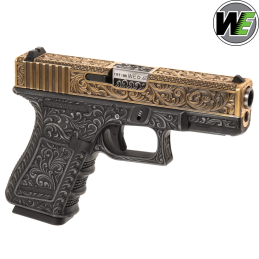 WE - Réplique G19 Etched, Floral Pattern, GBB, Green Gas, Ivory