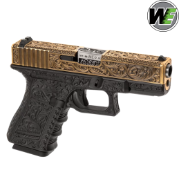 WE - Réplique G19 Etched, Floral Pattern, GBB, Green Gas, Ivory