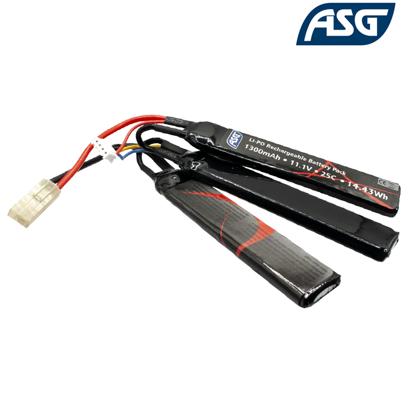 ASG - Batterie LiPo 11,1v 1300mAh 25C, 3 Sticks, Cranestock