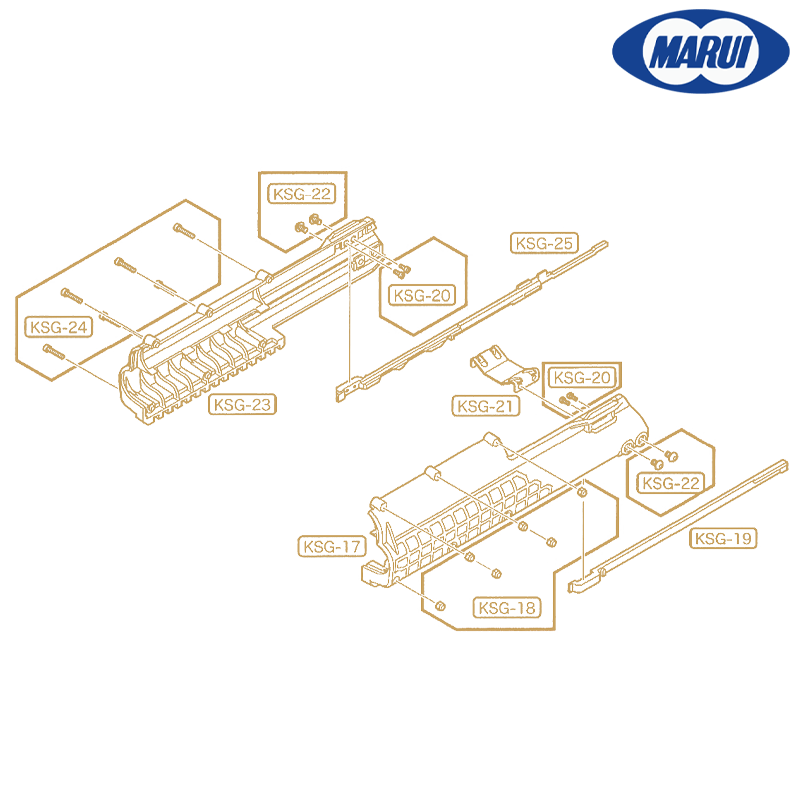 Tokyo Marui - Pièces d'origines KSG-23 et KSG-17 (OEM) pour KSG